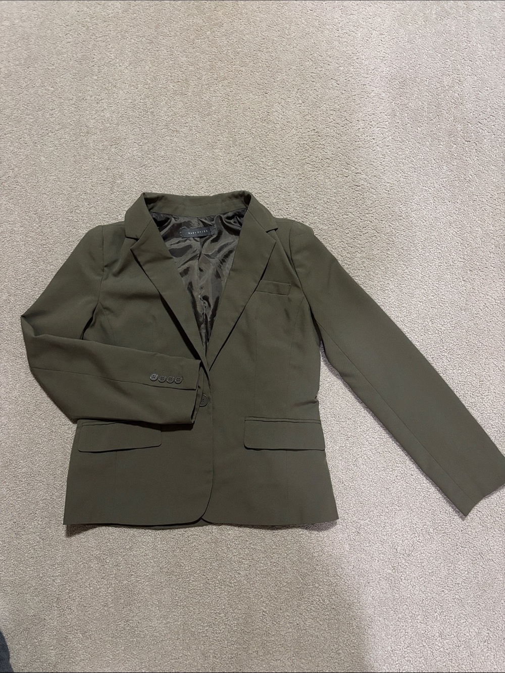 Suzy Shier Olive Green Tailored Blazer